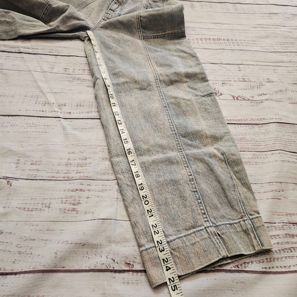 Pilcro Anthropologie Acid Wash Cropped Wide Straight Jeans High Rise Womens 27 - Picture 2 of 6